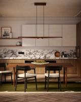 LED Linear Pendant by Kuzco Lighting - Dakota Collection, Walnut Finish - LP21647-WT-UNV