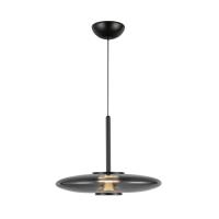 LED Pendant by Kuzco Lighting - Kyoto Collection, Black/Smoked Glass Finish - PD37018-BK/SM-3WCCT-UNV