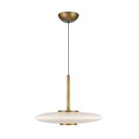 LED Pendant by Kuzco Lighting - Kyoto Collection, Vintage Brass/Glossy Opal Glass Finish - PD37018-VB/GO-3WCCT-UNV