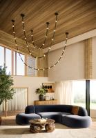 LED Pendant by Kuzco Lighting - Corda Collection, Black/Opal Glass Finish - PD39307-BK/OP-UNV