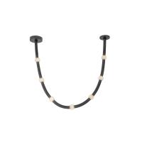 LED Pendant by Kuzco Lighting - Corda Collection, Black/Opal Glass Finish - PD39307-BK/OP-UNV