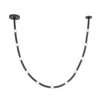 LED Pendant by Kuzco Lighting - Corda Collection, Black/Opal Glass Finish - PD39310-BK/OP-UNV-010