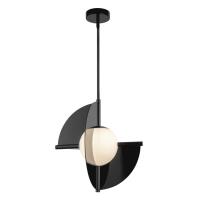LED Pendant by Kuzco Lighting - Scorpio Collection, Glossy Black/Opal Glass Finish - PD65116-GBK/OP-UNV