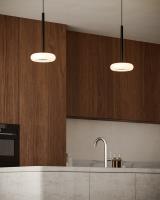 LED Pendant by Kuzco Lighting - Stephord Collection, Black/Frosted Glass Finish - PD97204-BK/FR