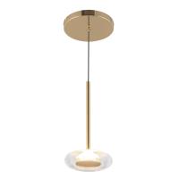 LED Pendant by Kuzco Lighting - Stephord Collection, Metallic Brass/Clear Glass Finish - PD97204-MRB/CL