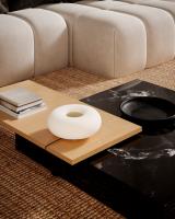 LED Table Lamp by Kuzco Lighting - Nimbus Collection, Vintage Brass/Opal Glass Finish - TL12413-VB/OP