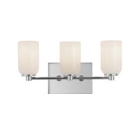 Three Light Vanity by Kuzco Lighting - Nola Collection, Chrome/Glossy Opal Glass Finish - VL57718-CH/GO