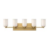 Five Light Vanity by Kuzco Lighting - Nola Collection, Brushed Gold/Glossy Opal Glass Finish - VL57732-BG/GO