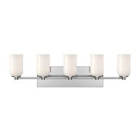 Five Light Vanity by Kuzco Lighting - Nola Collection, Chrome/Glossy Opal Glass Finish - VL57732-CH/GO