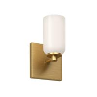 One Light Wall Sconce by Kuzco Lighting - Nola Collection, Brushed Gold/Glossy Opal Glass Finish - WS57704-BG/GO
