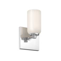 One Light Wall Sconce by Kuzco Lighting - Nola Collection, Chrome/Glossy Opal Glass Finish - WS57704-CH/GO