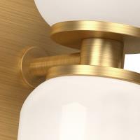 Two Light Wall Sconce by Kuzco Lighting - Nola Collection, Brushed Gold/Glossy Opal Glass Finish - WS57712-BG/GO