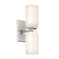 Two Light Wall Sconce by Kuzco Lighting - Nola Collection, Chrome/Glossy Opal Glass Finish - WS57712-CH/GO