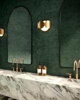 One Light Wall Sconce by Kuzco Lighting - Ciel Collection, Brushed Gold/Opal Glass Finish - WS59810-BG/OP