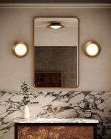 LED Wall Sconce by Kuzco Lighting - Cleo Collection, Brushed Gold/Opal Glass Finish - WS77909-BG/OP