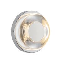 LED Wall Sconce by Kuzco Lighting - Stephord Collection, Chrome/Clear Glass Finish - WS97204-CH/CL