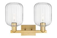 Two Light Bath Vanity by Innovations - Arcadia Collection, Brushed Brass Finish - 716-2W-BB-G459-6CL