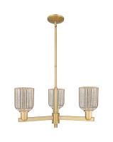 Three Light Pendant by Innovations - Arcadia Collection, Brushed Brass Finish - 716-3CR-BB-G559-5ME
