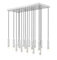 17 Light Linear Chandelier by Z-Lite - Stari Collection, Brushed Nickel Finish - 1956P-17L-BN
