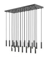 23 Light Linear Chandelier by Z-Lite - Stari Collection, Matte Black Finish - 1956P-23L-MB
