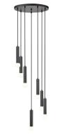 Seven Light Chandelier by Z-Lite - Stari Collection, Matte Black Finish - 1956P-7R-MB