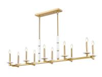 Ten Light Linear Chandelier by Z-Lite - Kaden Collection, Modern Gold Finish - 3045-10L-MGLD