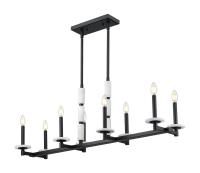 Eight Light Linear Chandelier by Z-Lite - Kaden Collection, Matte Black Finish - 3045-8L-MB