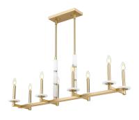 Eight Light Linear Chandelier by Z-Lite - Kaden Collection, Modern Gold Finish - 3045-8L-MGLD