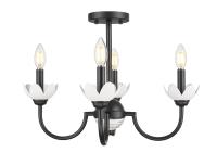 Four Light Semi Flush Mount by Z-Lite - Allistair Collection, Matte Black Finish - 352-4SF-MB