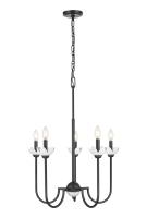 Five Light Chandelier by Z-Lite - Allistair Collection, Matte Black Finish - 352-5MB