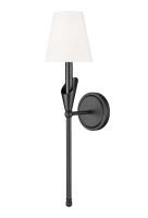 One Light Wall Sconce by Z-Lite - Claudelle Collection, Matte Black Finish - 4014-1SA-MB