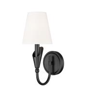 One Light Wall Sconce by Z-Lite - Claudelle Collection, Matte Black Finish - 4014-1S-MB