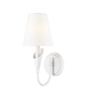 One Light Wall Sconce by Z-Lite - Claudelle Collection, Tundra White Finish - 4014-1S-TW