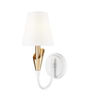 One Light Wall Sconce by Z-Lite - Claudelle Collection, Tundra White + Modern Gold Finish - 4014-1S-TW-MGLD