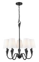 Five Light Chandelier by Z-Lite - Claudelle Collection, Matte Black Finish - 4014-24MB
