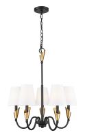 Five Light Chandelier by Z-Lite - Claudelle Collection, Matte Black + Modern Gold Finish - 4014-24MB-MGLD