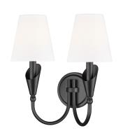 Two Light Wall Sconce by Z-Lite - Claudelle Collection, Matte Black Finish - 4014-2S-MB