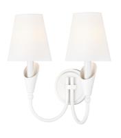 Two Light Wall Sconce by Z-Lite - Claudelle Collection, Tundra White Finish - 4014-2S-TW