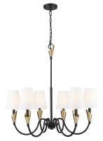 Six Light Chandelier by Z-Lite - Claudelle Collection, Matte Black + Modern Gold Finish - 4014-32MB-MGLD