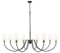 Eight Light Chandelier by Z-Lite - Claudelle Collection, Matte Black + Modern Gold Finish - 4014-65MB-MGLD