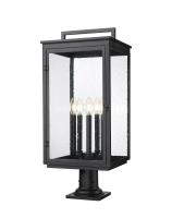 Five Light Outdoor Pier Mount by Z-Lite - Hartwell Collection, Sand Black Finish - 5019PHXLR-533PM-BK