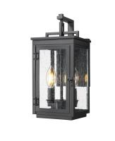 Two Light Outdoor Wall Mount by Z-Lite - Hartwell Collection, Sand Black Finish - 5019S-BK