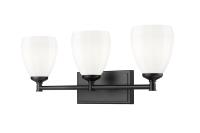Three Light Vanity by Z-Lite - Oren Collection, Matte Black Finish - 7004-3V-MB
