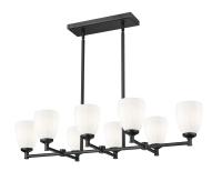 Eight Light Linear Chandelier by Z-Lite - Oren Collection, Matte Black Finish - 7004-8L-MB