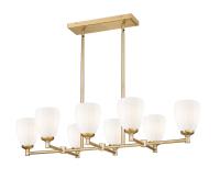 Eight Light Linear Chandelier by Z-Lite - Oren Collection, Modern Gold Finish - 7004-8L-MGLD