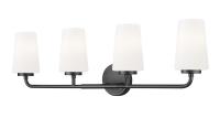 Four Light Vanity by Z-Lite - Montford Collection, Matte Black Finish - 7005-4V-MB