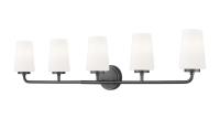 Five Light Vanity by Z-Lite - Montford Collection, Matte Black Finish - 7005-5V-MB
