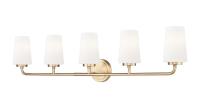 Five Light Vanity by Z-Lite - Montford Collection, Modern Gold Finish - 7005-5V-MGLD