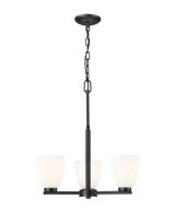 Three Light Chandelier by Z-Lite - Naya Collection, Matte Black Finish - 7518-3MB