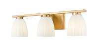 Three Light Vanity by Z-Lite - Naya Collection, Modern Gold Finish - 7518-3V-MGLD
